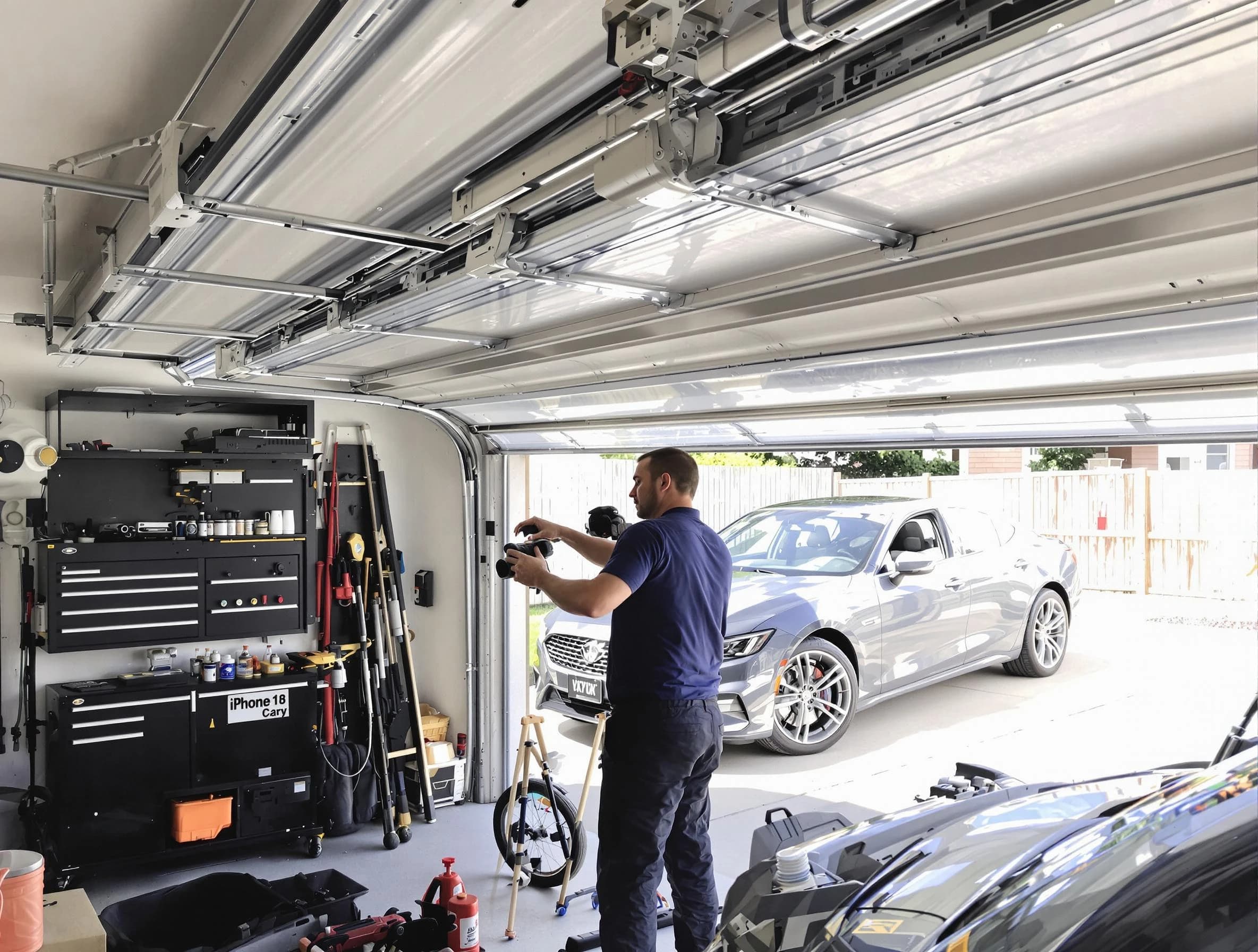 Maplewood Garage Door Repair technician fixing noisy garage door in Maplewood
