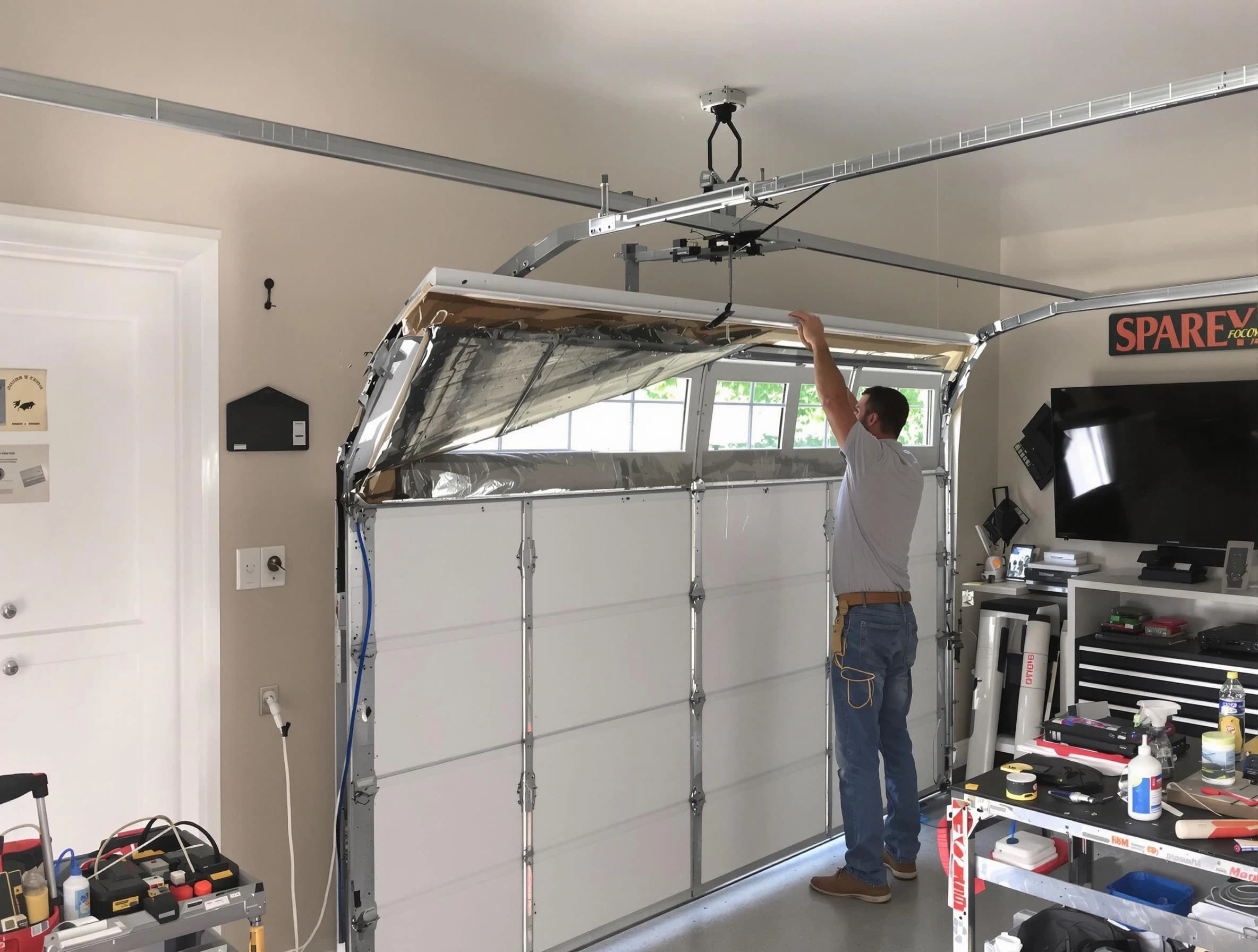 Garage door section replacement by Maplewood Garage Door Repair in Maplewood