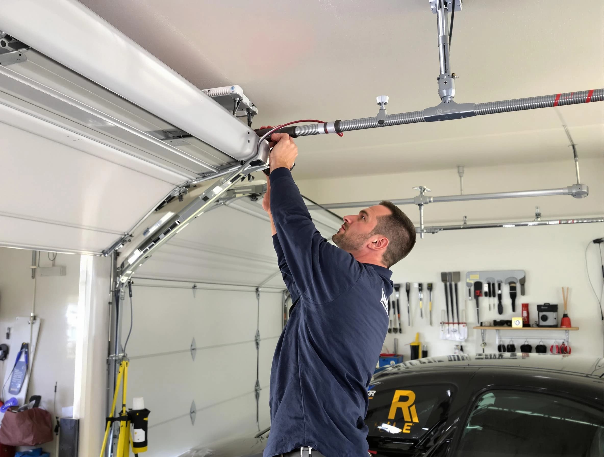 Maplewood Garage Door Repair technician performing garage door cable repair in Maplewood