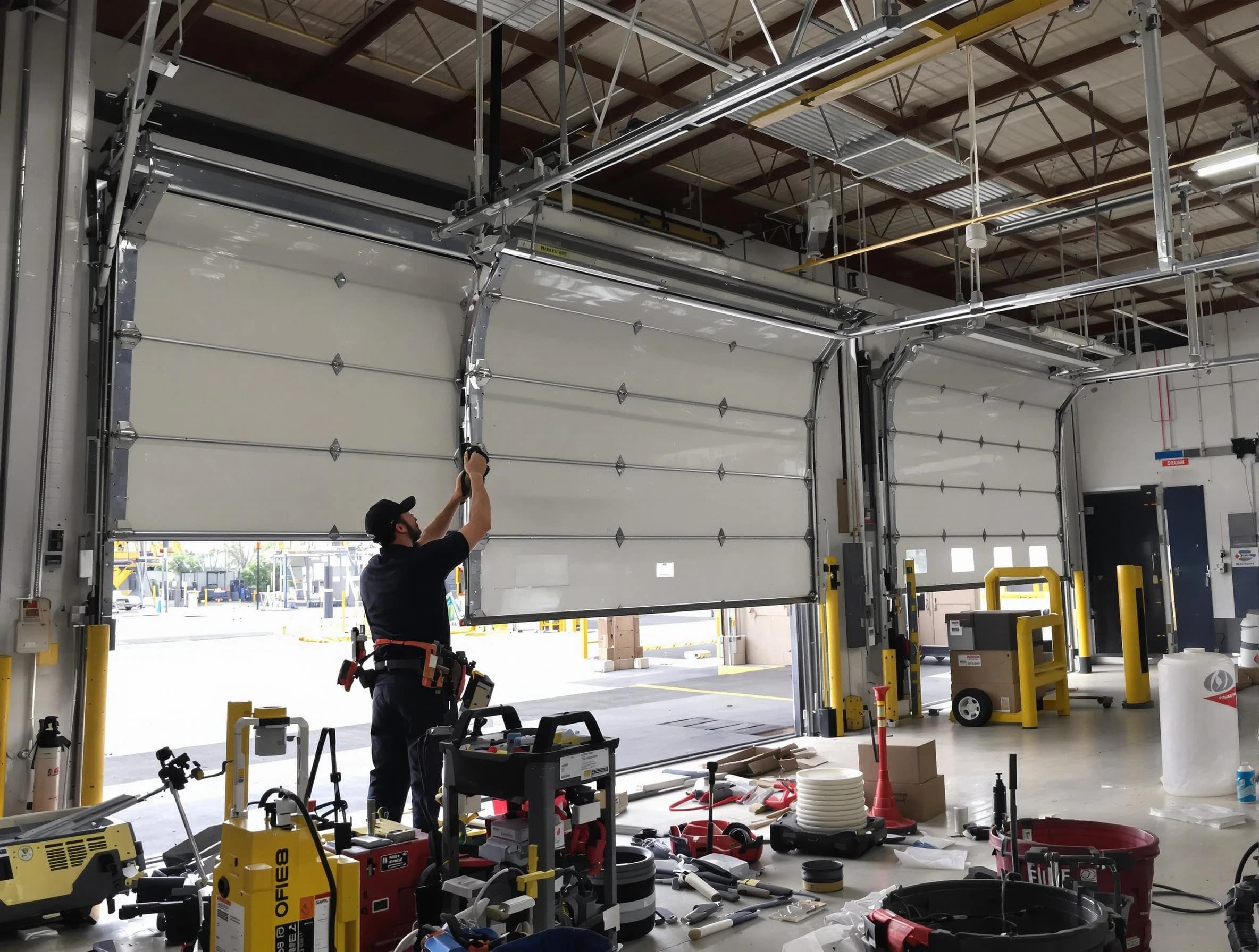 Maplewood Garage Door Repair technician performing commercial garage door repair in Maplewood