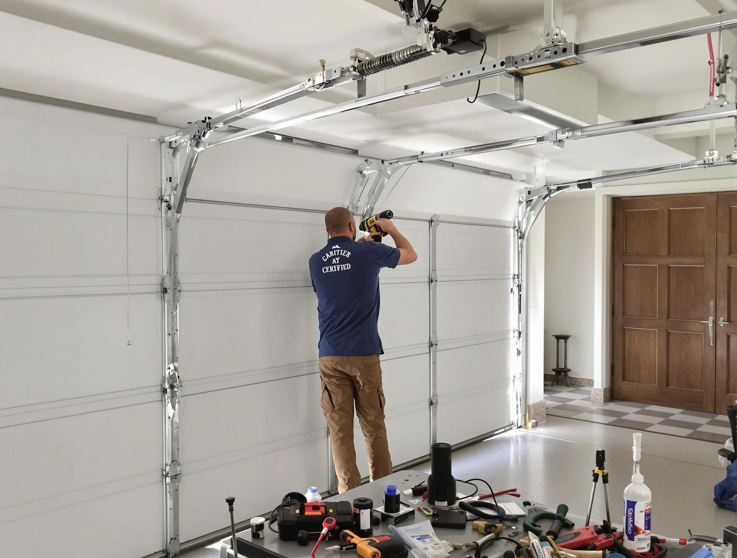 Maplewood Garage Door Repair certified technician performing precision garage door repair in Maplewood