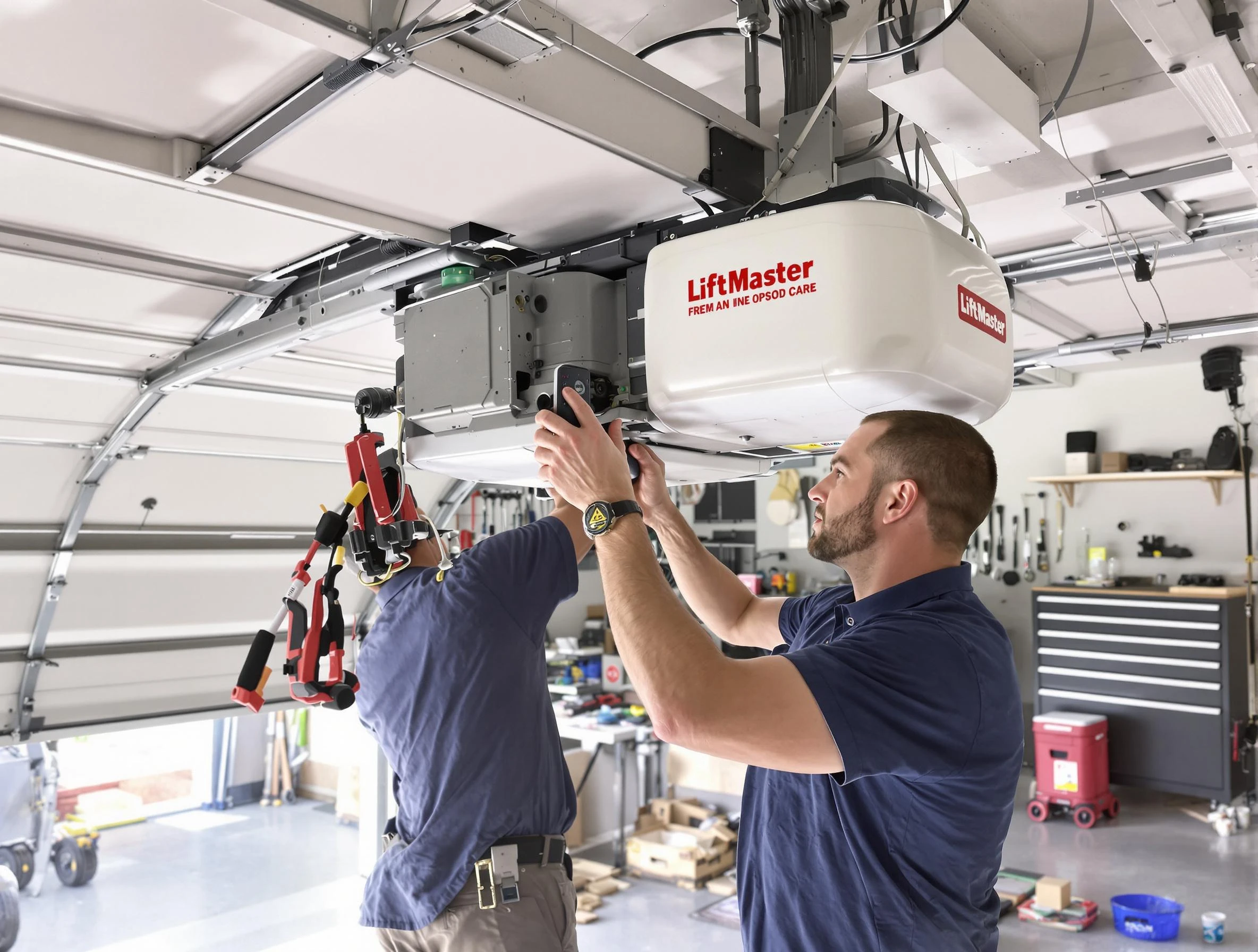 Maplewood Garage Door Repair technician performing advanced diagnostics on garage opener in Maplewood
