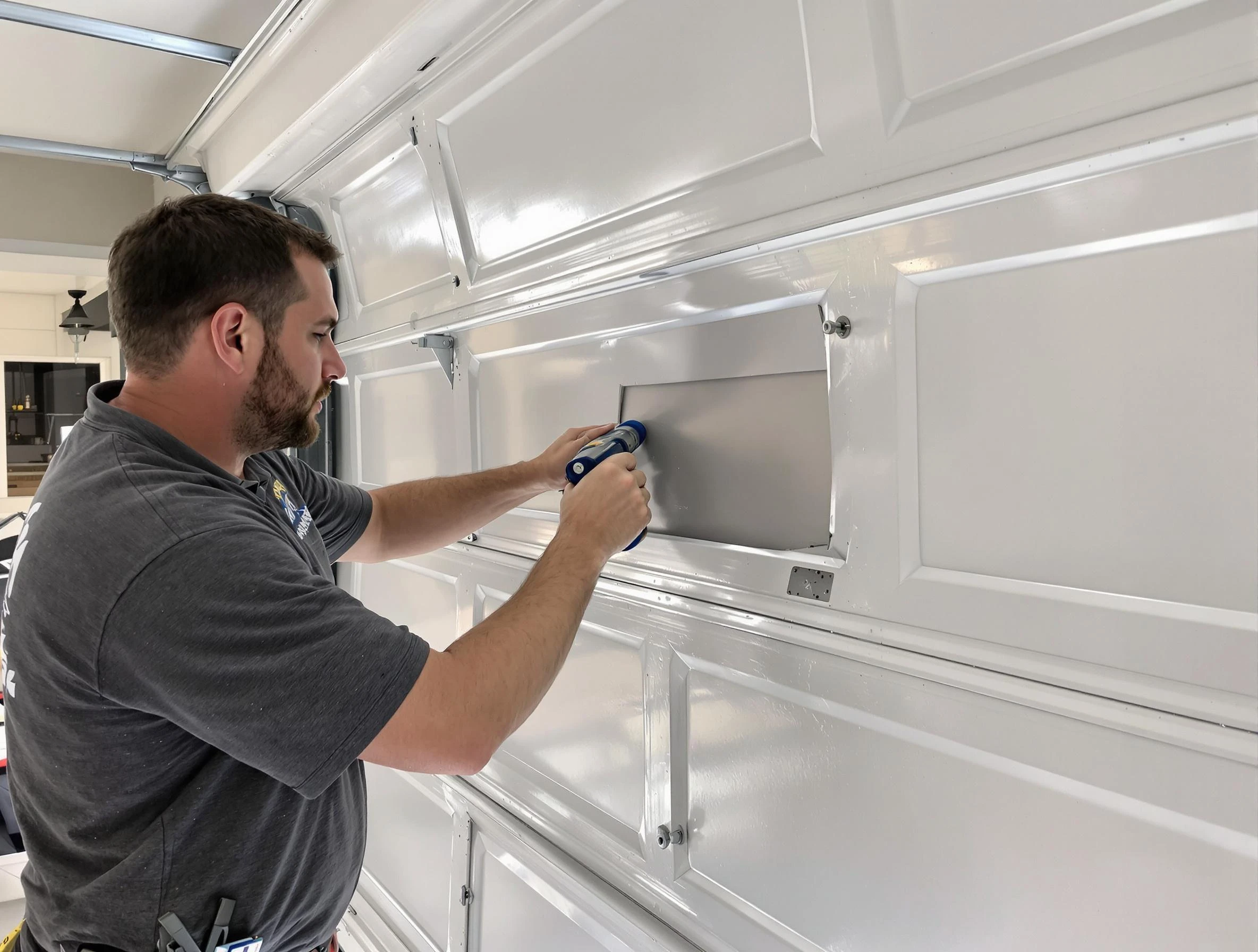 Garage door panel repair by Maplewood Garage Door Repair in Maplewood