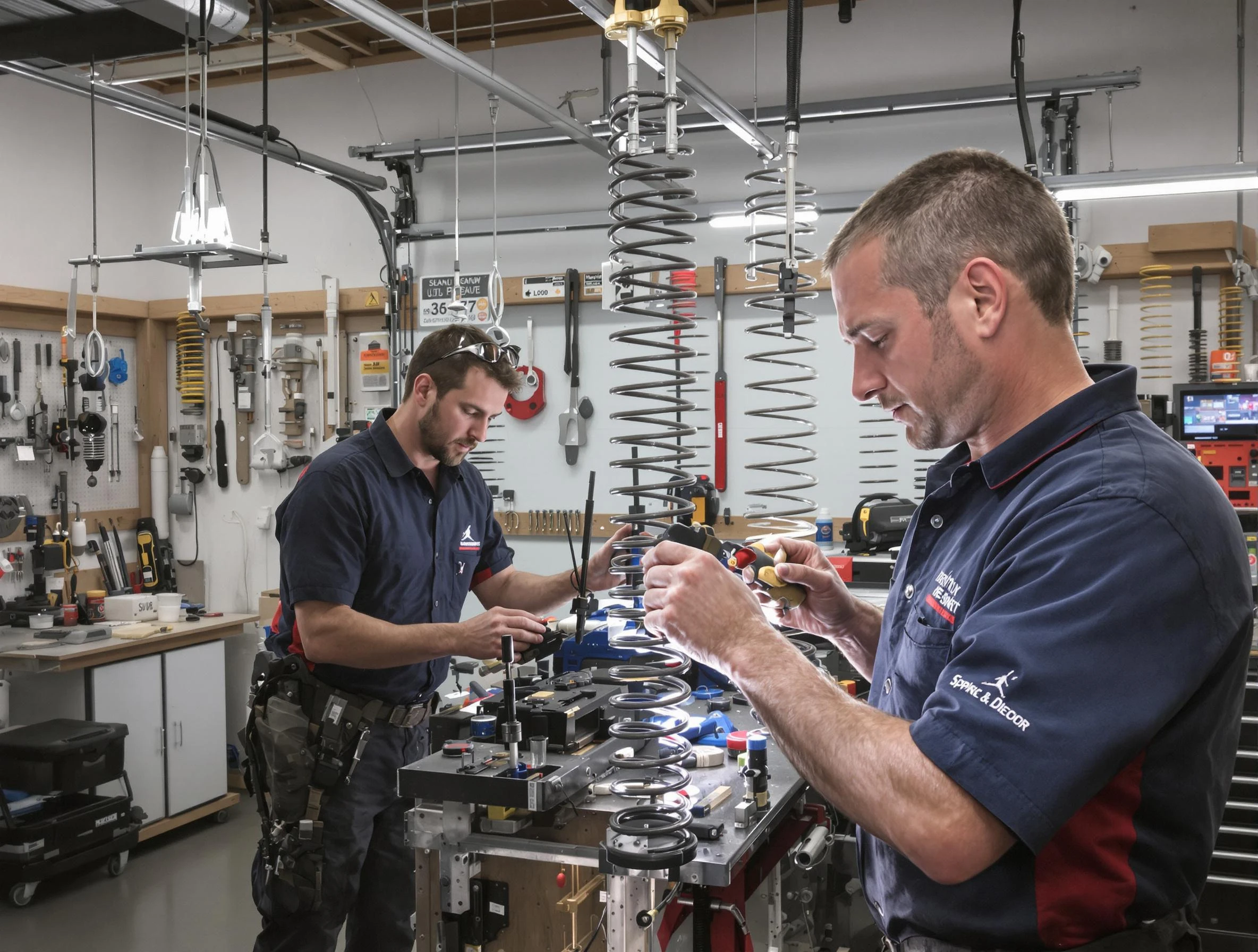 Garage door spring repair service by Maplewood Garage Door Repair in Maplewood